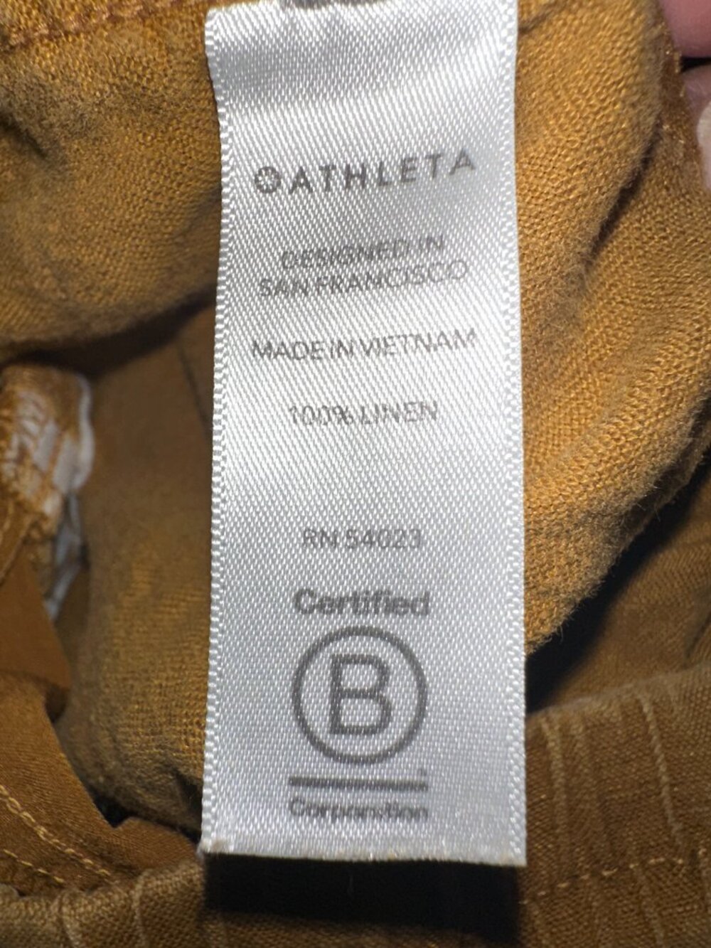 Athleta Pants Women 2 Cabo Linen Jogger Brown Gold Linen Zip Pockets Tie Waist - Picture 5 of 7